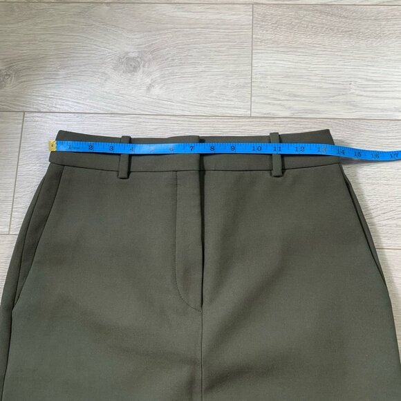 Aritzia Babaton Chisel Skirt Structured Mini Pencil Skirt Dark Olive - Picture 15 of 16